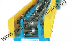 Close-up of rollers on purlin roll forming machine