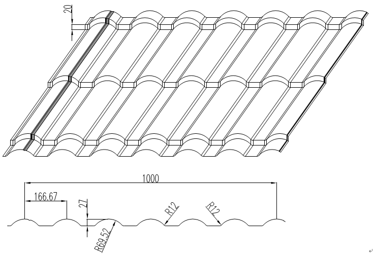 profile of galed steel panel